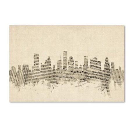 Michael Tompsett 'Houston Texas Skyline Sheet Music' Canvas Art,30x47